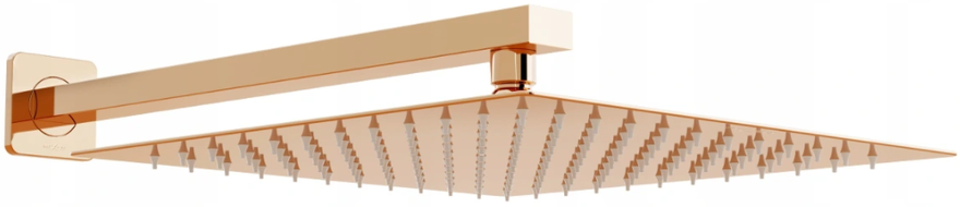 Mexen Slim duș fix 25 x 25 cm cu braț de duș, aur roz - 79125112-60