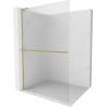 Mexen Kioto+ L zuhanyfal polccal Walk-in 70 x 200 cm, csíkos, arany kefélt - 800-070-123-55-09