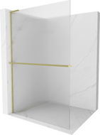 Mexen Kioto+ L zuhanyfal polccal Walk-in 90 x 200 cm, csíkos, arany szálcsiszolt - 800-090-123-55-09