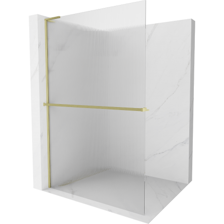 Mexen Kioto+ L cadă de duș cu raft Walk-in 100 x 200 cm, transparent, aurie periată - 800-100-123-55-09
