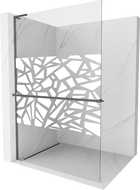 Mexen Kioto+ L perete de duș cu raft Walk-in 100 x 200 cm, model alb, gun metal - 800-100-123-95-85