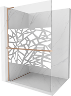 Mexen Kioto+ L perete de duș cu raft Walk-in 110 x 200 cm, model alb, bronz periat - 800-110-123-65-85