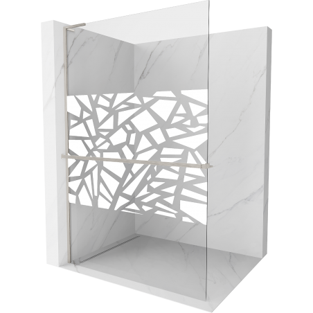 Mexen Kioto+ L perete de duș cu shelf Walk-in 110 x 200 cm, model alb, nichel periat - 800-110-123-97-85