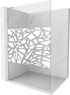 Mexen Kioto+ L perete de duș cu shelf Walk-in 110 x 200 cm, model alb, nichel periat - 800-110-123-97-85