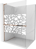 Mexen Kioto+ L cabină de duș cu raft Walk-in 100 x 200 cm, model alb, aur roz - 800-100-123-60-85