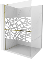 Mexen Kioto+ L perete de duș cu raft Walk-in 70 x 200 cm, model alb, auriu - 800-070-123-50-85
