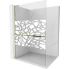 Mexen Kioto+ L panou de duş cu suport Walk-in 90 x 200 cm, model alb, finisaj auriu - 800-090-123-50-85