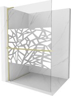Mexen Kioto+ L panou de duş cu raft Walk-in 80 x 200 cm, model alb, aurie periată - 800-080-123-55-85