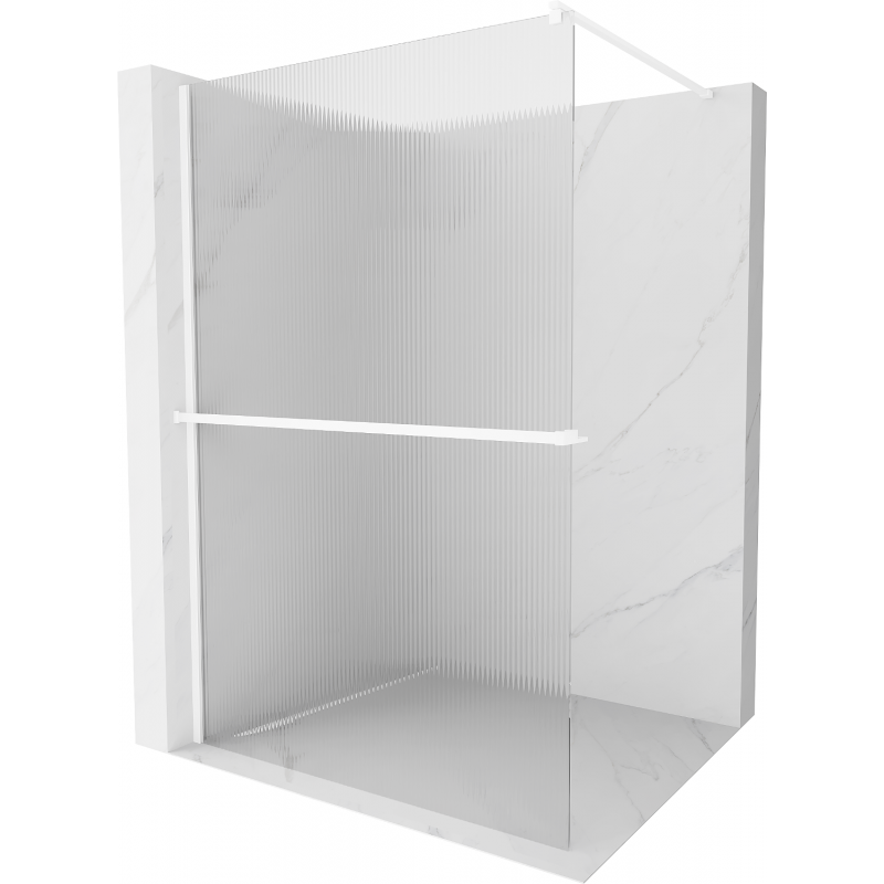 Mexen Kioto+ perete de duș cu suport Walk-in 140 x 200 cm, transparent, alb - 800-140-121-20-09