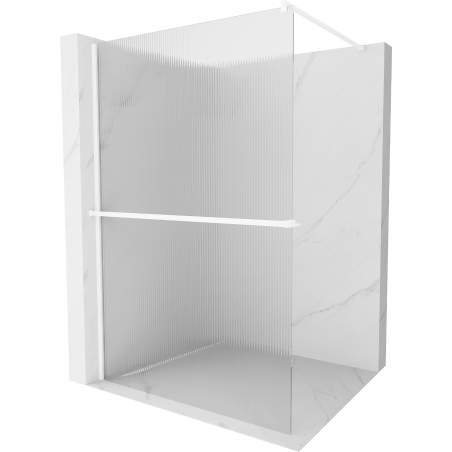 Mexen Kioto+ perete de duș cu suport Walk-in 140 x 200 cm, transparent, alb - 800-140-121-20-09