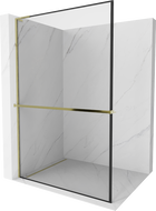 Mexen Kioto+ L perete de duș cu raft Walk-in 50 x 200 cm, model negru, aurie - 800-050-123-50-70