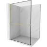 Mexen Kioto+ L perete de duș cu raft Walk-in 60 x 200 cm, model negru, finisaj aurit - 800-060-123-55-70