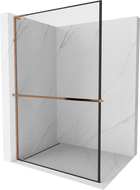 Mexen Kioto+ L zuhanykabin polccal Walk-in 60 x 200 cm, fekete minta, rózsaszín arany - 800-060-123-60-70