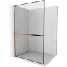 Mexen Kioto+ L perete de duș cu raft Walk-in 70 x 200 cm, model negru, aur roz - 800-070-123-60-70