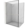 Mexen Kioto+ L zuhanyfal polccal Walk-in 60 x 200 cm, fekete minta, köszörült nikkel - 800-060-123-97-70