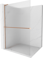 Mexen Kioto+ L perete de duș cu raft Walk-in 70 x 200 cm, bronz, cupru periat - 800-070-123-65-09