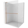 Mexen Kioto+ L perete de duș cu etajeră Walk-in 90 x 200 cm, finisaj mat, cupru periat - 800-090-123-65-09