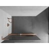 Mexen Kioto+ L perete de duș cu etajeră Walk-in 90 x 200 cm, finisaj mat, cupru periat - 800-090-123-65-09