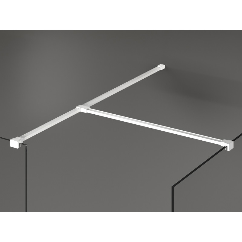Mexen Kioto Perete de duș Walk-in 140 x 120 cm, ramă neagră, albă - 800-140-202-20-70-120