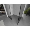 Mexen Kioto Walk-in zuhanyfal 140 x 120 cm, fekete keret, fehér - 800-140-202-20-70-120