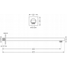 Mexen Slim pară de tip ploaie de 25 cm cu braț de duș, Neagră - 79225211-70