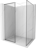 Mexen Kioto zuhanyfal Walk-in 100 x 70 cm, fekete keret, fehér - 800-100-202-20-70-070