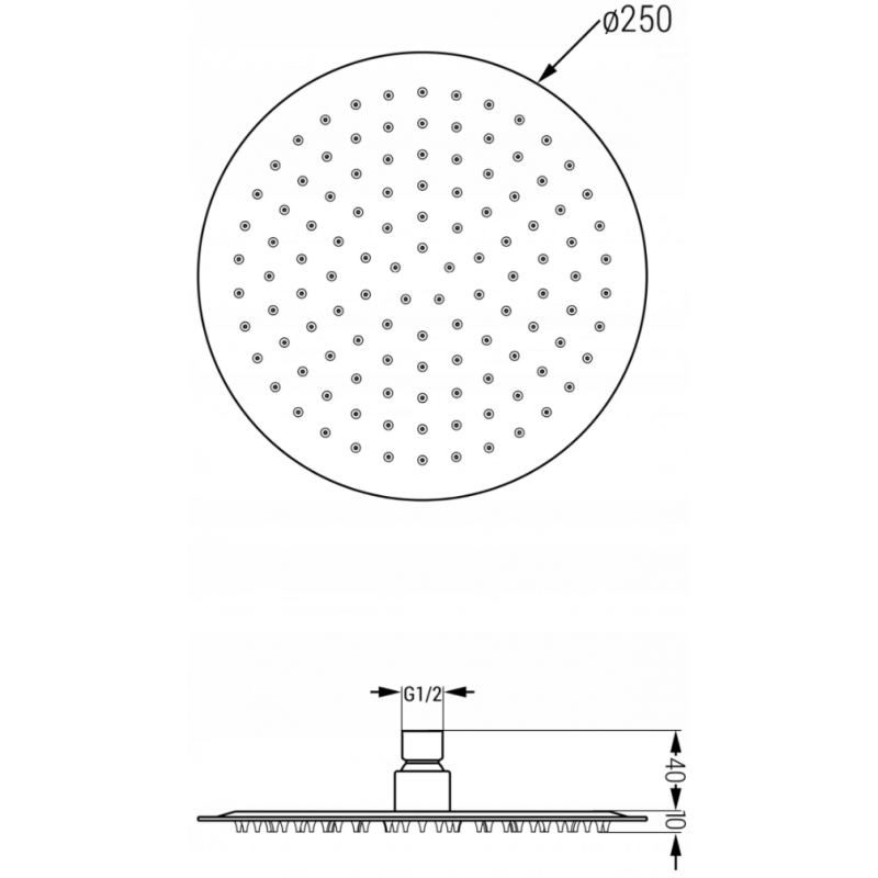 Mexen Slim 25 cm-es esőztető zuhanykarral, rózsaarany - 79225211-60