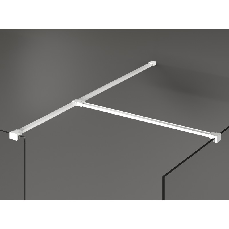 Mexen Kioto zuhanyfal Walk-in 150 x 80 cm, fekete keret, fehér - 800-150-202-20-70-080