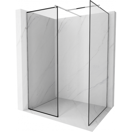 Mexen Kioto Walk-in zuhanyfal 70 x 70 cm, fekete minta, krómos - 800-070-202-01-70-070