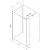 Mexen Kioto perete de duș Walk-in 135 x 80 x 40 cm, transparent, auriu - 800-135-080-221-50-00-040