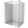 Mexen Kioto Walk-in zuhanyfal 80 x 80 cm, fekete keret, arany - 800-080-202-50-70-080