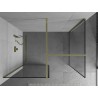 Mexen Kioto Walk-in zuhanyfal 80 x 80 cm, fekete keret, arany - 800-080-202-50-70-080