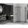 Mexen Kioto Walk-in zuhanyfal 80 x 80 cm, fekete keret, arany - 800-080-202-50-70-080