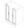 Mexen Velar L Duo tolóajtós zuhanykabin 170 cm, grafit, fehér - 871-170-003-42-20