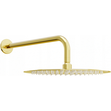 Mexen Slim pălărie de ploaie 30 cm cu braț de duș, aurie - 79230211-50