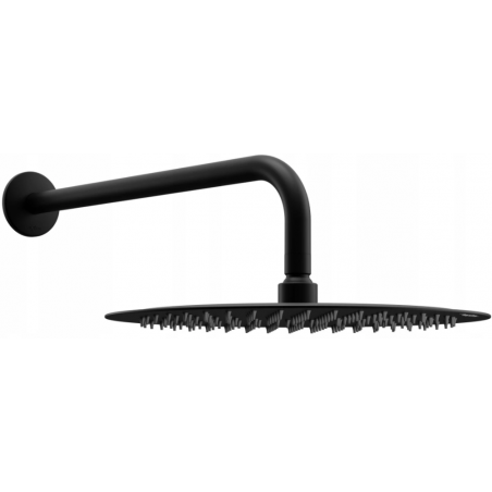 Mexen Slim cap de duș ploaie 30 cm cu braț de duș, negru - 79230211-70