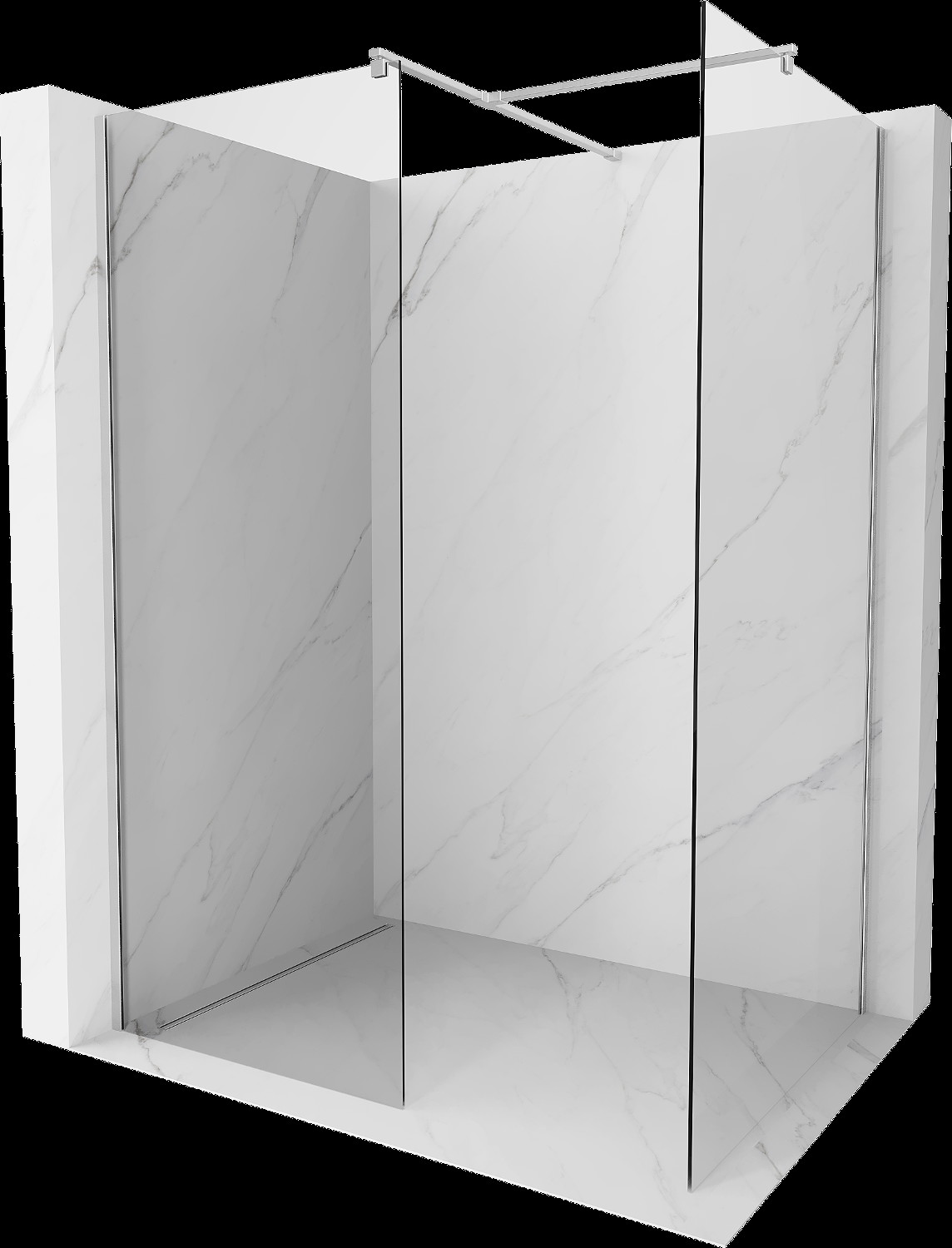 Mexen Kioto perete Walk-in 170 x 85 cm, transparent, crom - 800-170-202-01-00-085