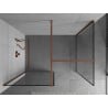 Mexen Kioto panou de duş Walk-in 80 x 80 cm, model negru, aur roz - 800-080-202-60-70-080