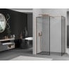 Mexen Kioto perete de duș Walk-in 90 x 90 cm, cadru negru, aur roz - 800-090-202-60-70-090