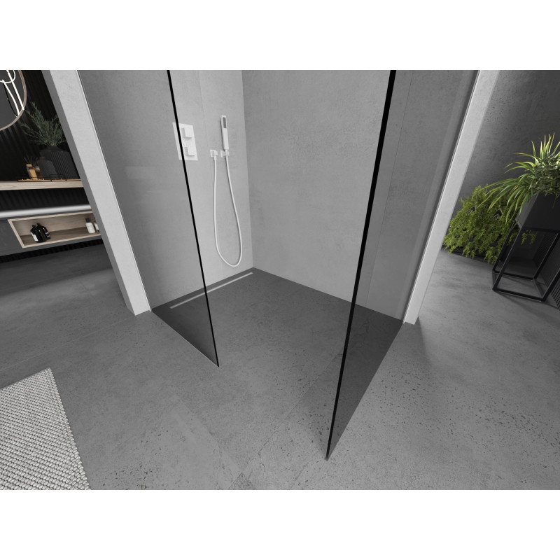 Mexen Kioto Walk-in Zuhanyfal 95 x 90 cm, átlátszó, fehér - 800-095-202-20-00-090