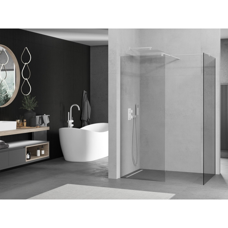 Mexen Kioto Walk-in Zuhanyfal 95 x 90 cm, átlátszó, fehér - 800-095-202-20-00-090