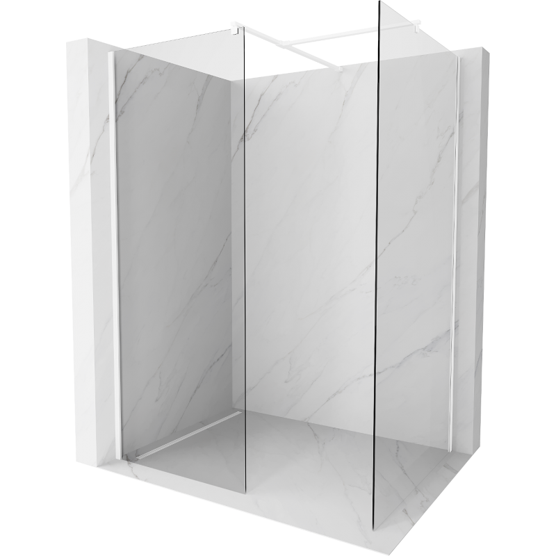 Mexen Kioto Perete de duș Walk-in 100 x 80 cm, transparent, alb - 800-100-202-20-00-080