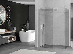 Mexen Kioto Walk-in zuhanyfal 130 x 100 cm, átlátszó, fehér - 800-130-202-20-00-100
