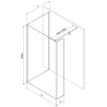 Mexen Kioto panou de duș Walk-in 125 x 70 x 40 cm, transparent, negru - 800-125-070-221-70-00-040