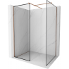 Mexen Kioto perete duș Walk-in 150 x 110 cm, model negru, aur roz - 800-150-202-60-70-110