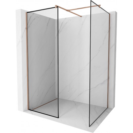 Mexen Kioto panou de duş Walk-in 120 x 120 cm, model negru, aur roz - 800-120-202-60-70-120