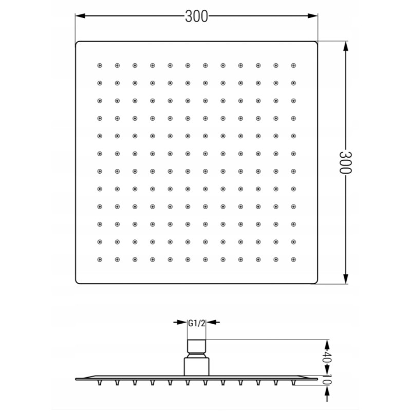 Mexen Cube DR02 rejtett zuhanykészlet 30 cm-es esőztetővel, szálcsiszolt szürke - 77502DR0230-66