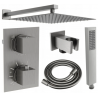 Mexen Cube DR02 set de duș încastrat z pară de tip ploaie 30 cm, Grafit - 77502DR0230-66
