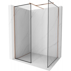 Mexen Kioto duș Walk-in 130 x 120 cm, model negru, cupru periat - 800-130-202-65-70-120