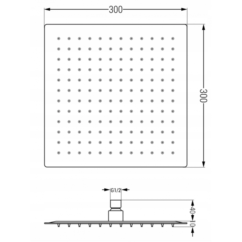 Mexen Cube DR02 beépíthető kád- és zuhanyszett esőztetővel 30 cm, rózsaarany - 77503DR0230-60